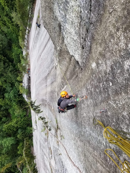 Reachy bolt ladder leading to the bottom of the Split Pillar