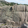 Here is a good picture of the crack from the top of the outer outlets. Can you see the climber and the belayer?