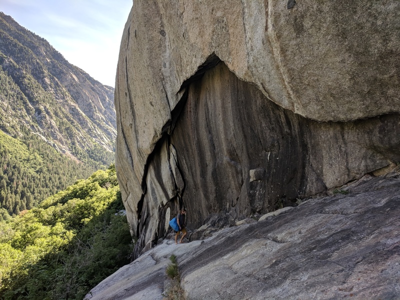 The Black Arch. Curtis, for scale. The anchor is above the lighter colored flakes.