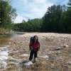 Crossing the shallowest part of the river still entailed some wading--6/10/18