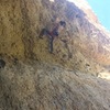 "Resting" on the good holds before the steeper section!