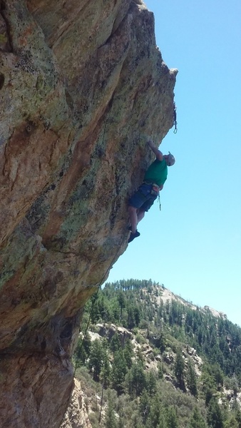 EFR about to fire for the crux hold on ExtraVertical Activity