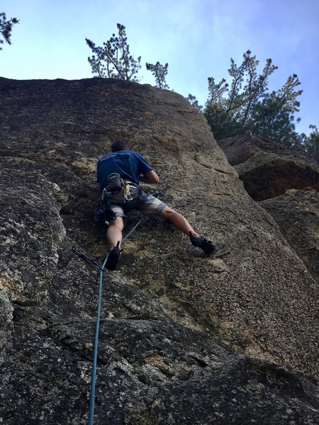 Nick nearing the crux on Fishbone.