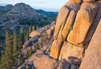 Photo: Blake McCord of Shanti Pack sending Whipping Boy in the evening light.