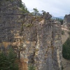 Abbie belaying Josh on the final pitch