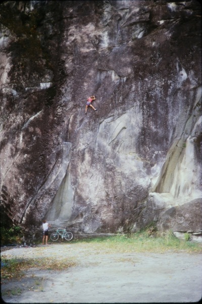 Little Jupiter (13a). Jim Purdy belaying. Photo by Greg Olsen.