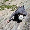 Downclimbing some 4th Class after the 2nd rappel. We rapped with a single 70m, but the downclimbing was fairly easy.