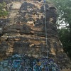 I think this was about 30 feet. I can tell people don't climb it often. Worth a try if you are in the area.