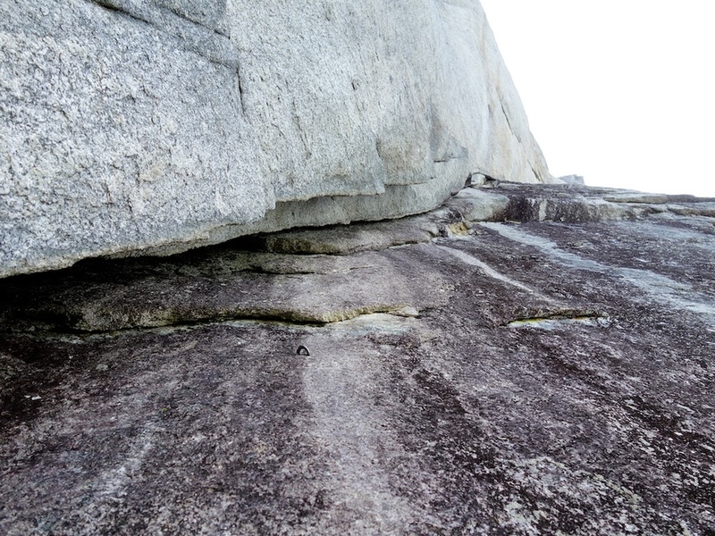 Second half of The Filibuster Corner, just above the intermediate bolted station. Note the protection bolt, which is a good idea to protect the belay anchor if breaking up the pitch.