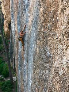 From an onsight attempt on Center El Shinto. Photo by Meg O'Neill