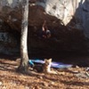 An overlooked boulder for the grade at rocktown, fantastic roof climbing