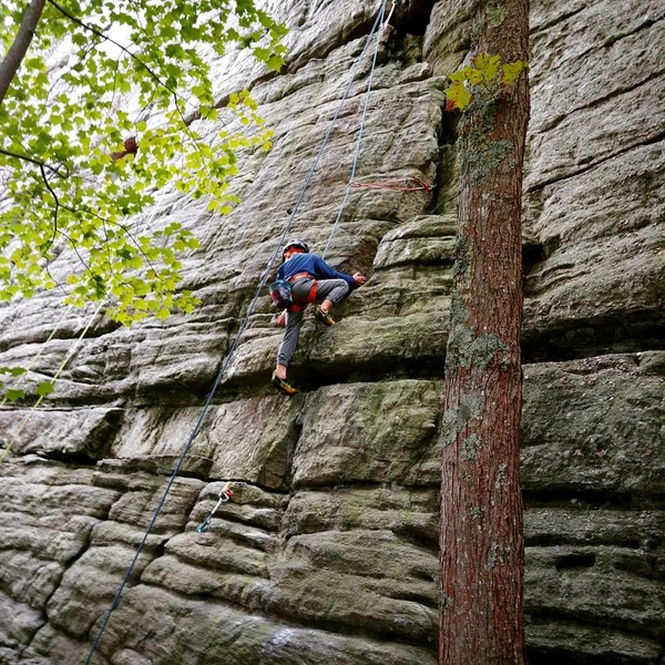 Damian, age 6, about to get to what I felt was the easier ground.