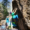 Just hanging out on the warm up boulder