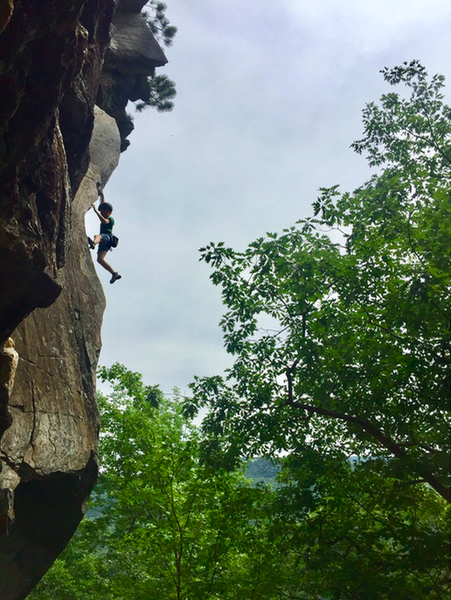 Graham on Tsunami (5.12d) at Waimea