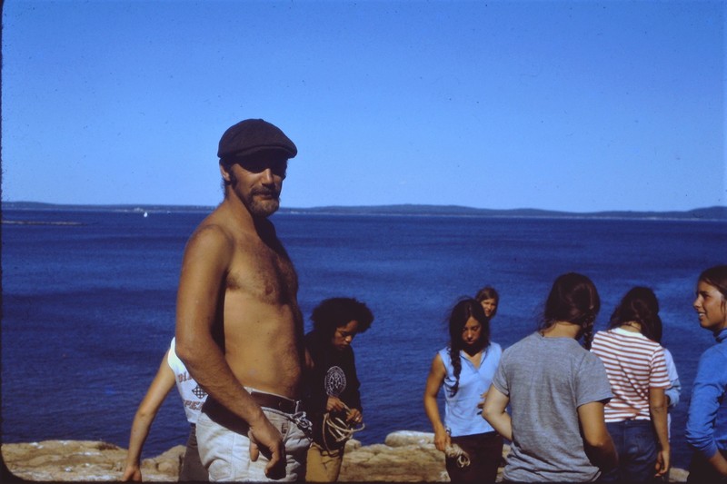 Bill Aughton with a Outward Bound Girls Course Otter Cliffs 1970