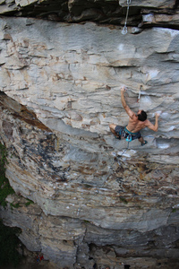 Me in the crux of Born. Photo: Max Koenig