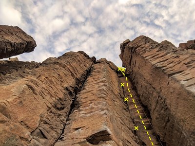 Route up Crack in the Back