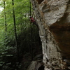 Checking out my next move before heading to the anchors! This was a tough (5.10a)! Dont let the grade fool you!