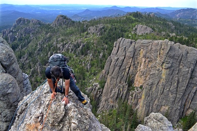 Summit view:  taken from the north summit point.  Bartizan Wall in the background.  (viewing south)