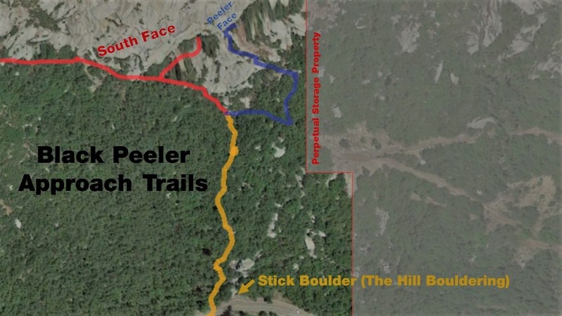 Direct (and legal) approach trail staying on SLCA leased property. Look for a skinny, flat topped, triangular boulder along the road marking the start of the trail.