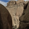 View from across the way of a climber on her first day climbing outside. What an amazing place to get started!