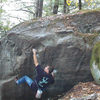 Mike A. on the Lost Keys Boulder.