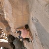 Jamie Hamilton pressing through the crux stemming.