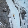 MZ leading French Kiss back in 2013, climbers visible to the right on Quick and Dirty.