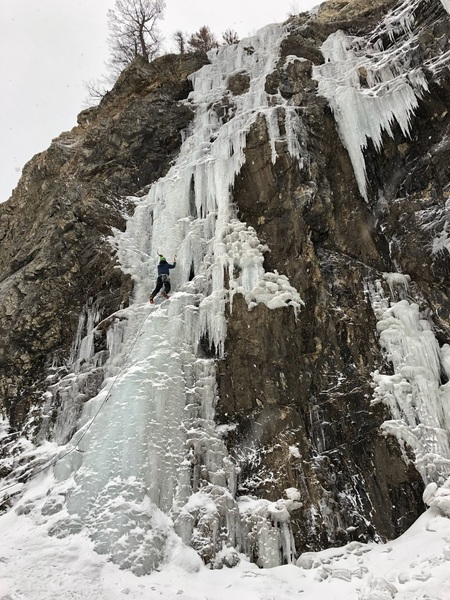 Climbing French Kiss in sparser conditions, December 2018