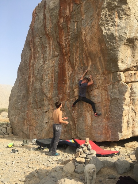 Dropping into the crux section