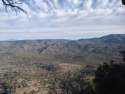 Looking East, possible boulder field and rope climbs on granite
