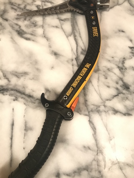 Petzl trigrest on Grivel tools