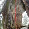 Topo of The Groove (red) in relation to Ikenseaor Crack (gray)