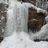 Main flow on Wednesday, March 6.  We climbed up the middle for WI3 then slid right for a line less picked out at WI4.  Great fun!