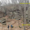 View of the crag from the trail.