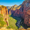 The climb (left) and on upward in the canyon