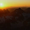 Faraway Tetons from the top of Fremont at the end of a long day in August 1985 on the West Face Dihedral route