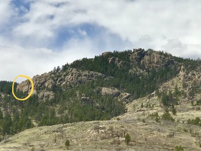 Crag Overlook as seen from the dirt road.