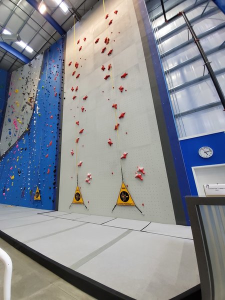 Speed climbing wall, a timer has been added since photo was taken