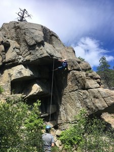Saign working the crux move on TR, this thing is burly.
