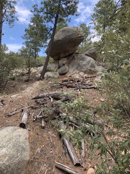 Boulder crooked letter as seen from the approach