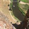 East Chimney, Ship Rock, Smith Rocks - Looking Down Pitch 2