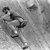 Rusty Reno on the first ascent of Pepe's Face 5.12- on Cannon Cliff somewhere around 1984 or 1985. Photo by Jamie Cunningham. Buy the Guidebook: https://www.eaglecliffpub.com/