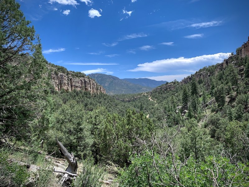 Look back over the canyon from The Piggy Bank.