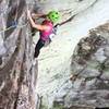 Robin Geaslin cruising out the upper section of Alpine Dihedral!