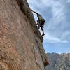 The last 30 feet and the crux of the route.