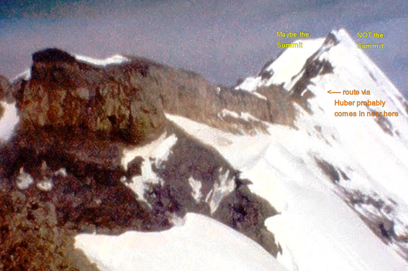 Photo 4 - A long way to go !  Looking at the "SE Arete" (the South-to-North ridge) of Mt Victoria from somewhere on, or near, our high point.  The "high point" is NOT the summit!  The Summit may not even be in the photo yet!  (from Super 8 film)