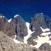 Photo 2 - The upper section of the East Face of the SE Ridge ("Arete") of Odaray from the E Face glacier. Once on the ridge, the difficulties are usually avoided by climbing the west side (opposite what you're viewing) of the ridge.