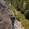 Photo I took of my friend Neema going over the roof portion of Rock n Rolla. Was inspired by Jim Thornburg's photo of this route