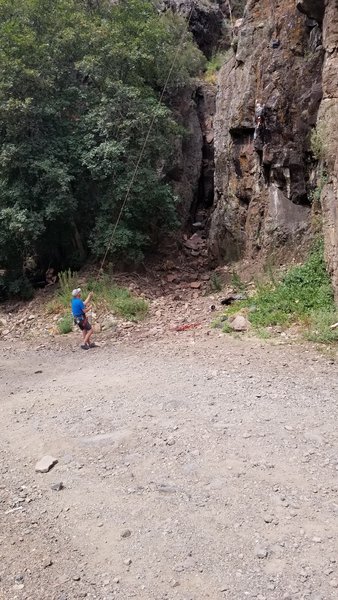 Dax Collins on Thin Red Line at Workman Falls.